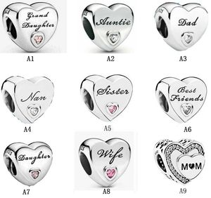 Nuovo arrivo 925 Sterling Silver Love Series Love Style Lovers Hanging Beads perline DIY Fit Original European Charm Bracelet Moda Donna Accessori per gioielli