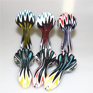 Wholesales 4 Inch Glass Pipes Smoking Hookah Tobacco Spoon Pipe Colored GlassPipes Small HandPipes For Oil Burner Dab
