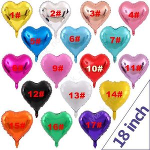 Wholesale 18 birthday resale online - Hota Sale Love Heart Shape Inch Foil Balloon Birthday Wedding New Year Graduation Party Decoration Air Balloons DAM45