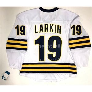 Vin40vintage SDYLAN LARKIN NEW RED WING MICHIGAN WOLVERINES BIANCO BLU HOCKEY JERSEY 100% ricamo personalizzato o di qualsiasi nome o numero