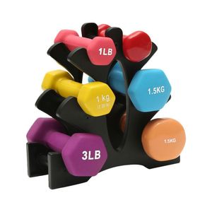 Halteres de levantamento de peso do rack de haltere suportes de levantamento de levantamento de peso Acessórios para exercícios em casa Barbell PVC Frame Plástico Stand 3 Nível para academia sólida uma árvore