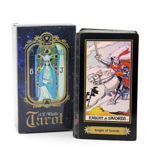 Holograficzna tarota czarownica król gra pokładzie gry Shine Waite Tarot karty gry English Edition Tarot Board Card Game