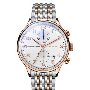 Wristwatches Mężczyźni Zegarek Nadgarstek Kwarcowy, Mens Sport Chronograf Zegarki Rocos Man Luksusowy Wodoodporny Zegarek Business Reloj Hombre Stalowy zespół