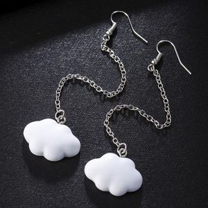 Dangle Kronleuchter Koreanisch niedliche einfache Ohrringe für Frauen weiß hängende leere Wolke Anhänger Drop Ohr Kpop Schmuck Schmuck