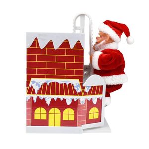Wholesale toys climb walls resale online - Party Favor Santa Claus Climbing Chimney Doll Electric Toy With Climb Over Wall Christmas Music Table Setting