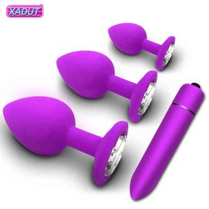 NXY Anal Plug Beginner Bullet Vibrator Butt S для женщин Мужчины Мягкие силиконовые секс-магазин игрушки Пары взрослых Shop1215