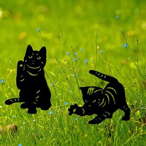Wholesale acrylic place cards for sale - Group buy Garden Decorations pc Cute Acrylic Black Cat Place Card Decoration Lawn Animals