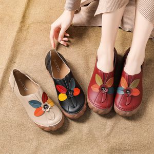 Ayakkabı Boyutu Avrupalı toptan satış-Yaz Avrupa ve Amerikan tek kadın ayakkabı retro çiçekler yuvarlak kafa düşük kesim tembel ayakkabı büyük boy toptan
