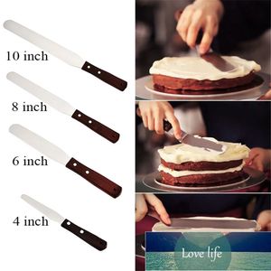 Tool 4/6/8/10 Inch Stainless Steel Wooden Handle Spatula Cream Butter Scraper Batter Cake Baking And Pastry