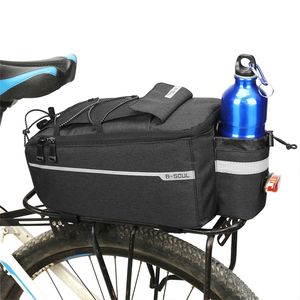 Bicycle 13L Bag Bike Rear Basket Waterproof Pannier Trunk s Back Rack Seat Cycling Luggage Shoulder Handbag 220222