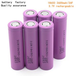 INR18650 25R 26F/30Q /35E 2600mAh rechargable power Battery for emergency lights