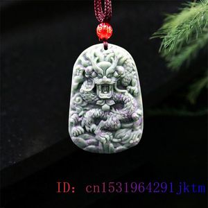Ciondolo drago di giada gioielli pietre preziose fascino moda regali naturali collana donne accessori cinesi amuleto intagliato