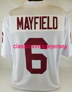 Männer Frauen Jugend Baker Mayfield Custom Crimson College Football Jersey XS-5XL 6XL