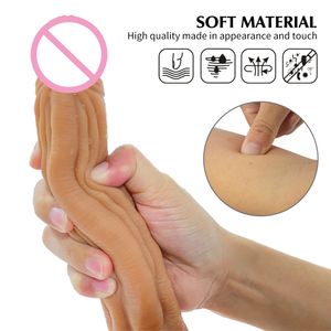 Massage Sicherheit Silikon Dildo Sex Shop Simulation Penis mit starkem Saugnapf G-Punkt Vaginal Stimulator weibliches Masturbationsgerät