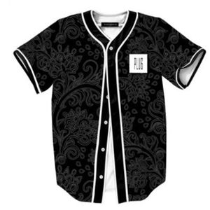 Maglia da baseball da uomo T-shirt 3d Camicia con bottoni stampati Maglietta casual estiva unisex Maglietta hip-hop Teens 030