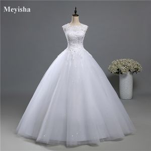 ZJ9139 Wysokiej jakości styl mody koronki Suknie ślubne dla Brides Pełne rękawy White Ivory Plus Size Maxi Formalne