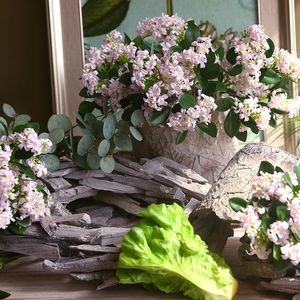 Decorative Flowers & Wreaths 2022 5 Pcs Christmas Decoration Gift Lilac Artificial Flower Craft Bouquet Vase Birth Party Wedding Home Garden