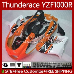 Kit carrozzeria per YAMAHA Thunderace YZF 1000 R 1000R YZF1000R Arancione bianco 96-07 87No.123 YZF-1000R 96 03 04 05 06 07 YZF1000-R 1996 1997 1998 1999 2000 2001 2002 20 07 Carenatura