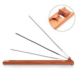 Wooden Incense Stick Holder Fragrance Lamps Ash Catcher Rosewood Tray Burner Holders Home Decoration Censer Tools