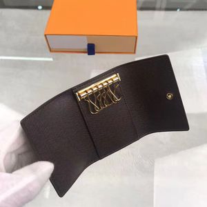 2022 wholesale PVC Key Wallet women 6 keys holder purse Luxury leather men card holders Imitation wallets Top Quality Hasp Interior Chain pochette lock Ring purses PM