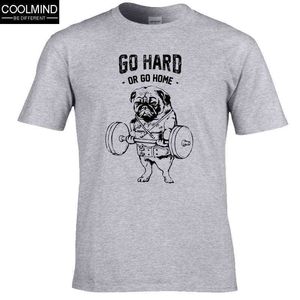 100 % Baumwolle, lässig, Pug Life, Herren-T-Shirts, modisches „Go Home or Hard“-T-Shirt, T-Shirt, T-Shirt 210629