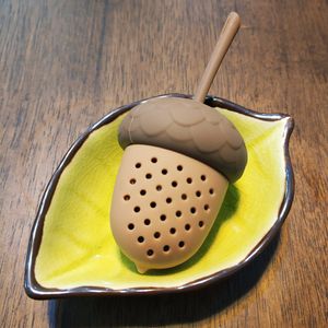 Acorn Shape Silicone Tea Infuser Tools Food Grade Reusable Teas Strainer Herb Leaf Filter空きティーバッグキッチンホームアクセサリー