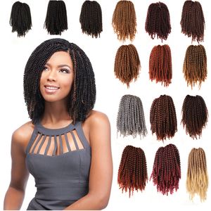 Fluffy mola curl torção extensões de cabelo preto borgonha borgonha beleza ombre crochet tranças kanekalon trança sintética cabelo