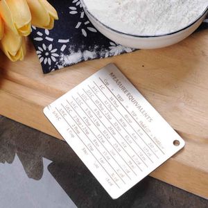 304 stainless steel scale plate refrigerator sticker baking unit conversion table measuring spoon measuring cup control ruler baking utensils