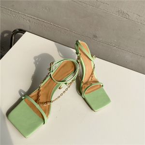 Eiluken 2021 Nowe Kobiety Sandał Cienkie Szpilki Eleganckie Damskie Pompy Obuwie Wąskie Band Summer Gladiator Sandals Buty Rozmiar 35-402ShgOgol