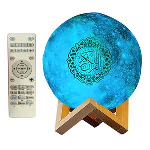 3D Moon Lampa 7 Colors 3D Moon Light Reciter Reciter Reading Lampa Y0910