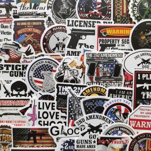 50pcs-pack 2nd ändringslogotyp Gun Rights Vinyl Sticker Waterproof Stickers för vattenflaska Laptop Planner Scrapbook Telefon Garderob Väggstötfångare Box Organiser Decal