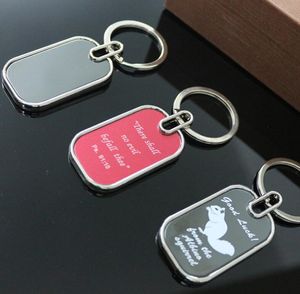 Multipurpose Square Keychain Favor Zinc Alloy DIY Keyring Mini Bag Charm Good Wishes Christmas Gift for Family