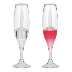 Lagerung Flaschen Gläser 5 stücke Kreative Mini Wein Glas Geformt Leere Lip Gloss Tube Nachfüllbare Kunststoff Glasur Container Reise Zubehör
