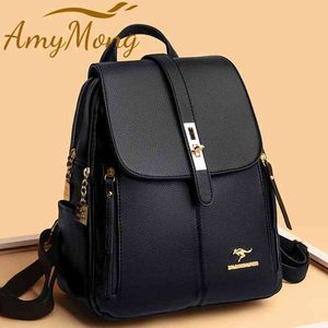 Backpack Style Women Large Capacity Purses Backpacks High Quality Leather Female Vintage School Bags Travel Bagpack Ladies Bookbag Rucksack 1119