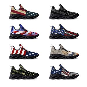 Ta ta żaba amerykańską flagę Buty do biegania Flex Control Lightweight Casual Oddychające Non Slip Outdoor Sports Sneakers for Women Men