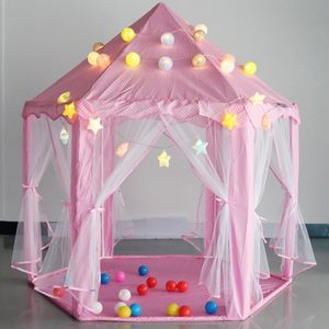 Kinder Indoor Tüll sechseckige Baldachin Dekoration Prinzessin Spielhaus Zelt Puppenhaus