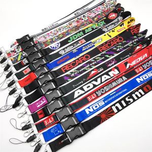 Keychains Car JDM Modified Cultural Buckle Lanyard Employee's Card ID Mobile Phone Key Hanging Neck Quick Release HKS Sparco NOS