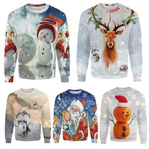 Ugly Christmas Sweaters оптовых-Мужчины женщин негабаритный код Рождественские Рождество Санта Клаус Новинка Уродливый свитер D Печать теплые пары женские свитера