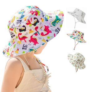 Cappelli da pescatore per bambini Cappello da sole estivo stampato con animali da cartone animato Cappello da spiaggia regolabile per ragazzi Ombra Cappello da pescatore Accessori moda 6 Disegni BT6567