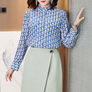 Frauen Blusen Hemden Echte Seide Damen Tops Und Langarm Bluse Frühling Herbst Koreanische Büro Dame Kleidung Blusas 2021 F1002 YY2597