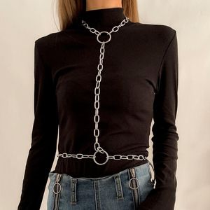 Sexy multi lagen strass lichaam collier sieraden voor vrouwen eenvoudige taille lange accessoires kettingen