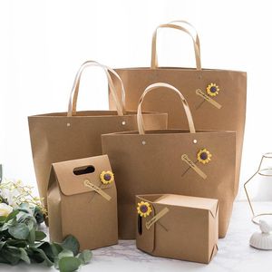 Storage Bags 5Pcs Pure Color Paper Bag Box Gift Packing Clothes Wedding Chrismax Party Work Folder