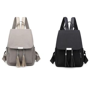 Women's Fashion Nylon Backpack Travel Daypack Tassel Anti-theft College School Shoulder Bag Rucksack Style