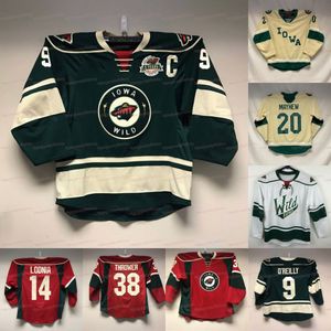 Hockey-Trikots Cuatom Iowa Wild AHL Hockey-Trikot JOE HICKETTS NICK SWANEY DAMIEN GIROUX KEVIN CZUCZMAN JON LIZOTTE TURNER OTTENBREIT DERECK BARIBEAU