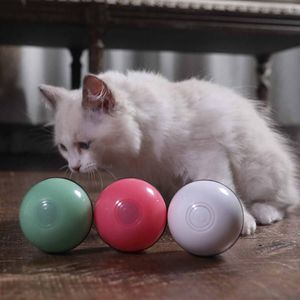 Kot Zabawki Pet Automatic Toy Ball Led Light Free Kick USB Funny Rolling Flash Home Laser