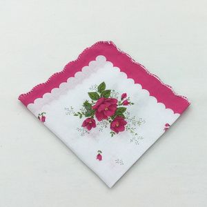 ハンカチの色三日月のプリント綿花ハンキー花刺繍入りハンカチカラフルなポケットタオルT2I51788