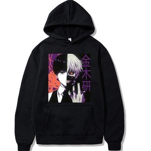 Tokyo Ghoul Kaneki Split Face Hoodie Ny autentisk Sweatshirt Anime Men Långärmad Hip Hop Tees Topps Y0809