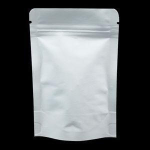 Boyutu 150 * 240mm 500 adet Beyaz Renk Kraft Kağıt Torba Stand Up Paketleme Çanta Boş Zaman Gıda Ambalaj Snack / Şeker / Çay