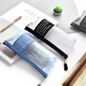 Pencil Bags Mystery Triangle Case Creativity Student Stationery Bag Simple Mesh Small Fresh Zipper Storage