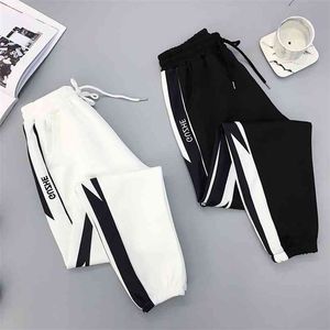 Herbst Hip Hop Sport Frauen Hosen Plus Größe 2XL Lose Harajuku Fracht Hohe Taille Hosen Jogger Baggy 210915